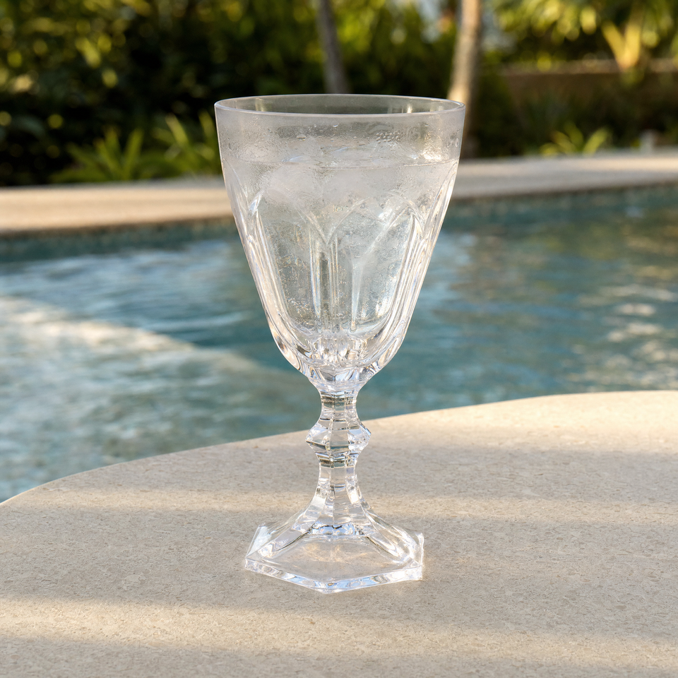Taça Acrílico Sextavada Transparente 350ml