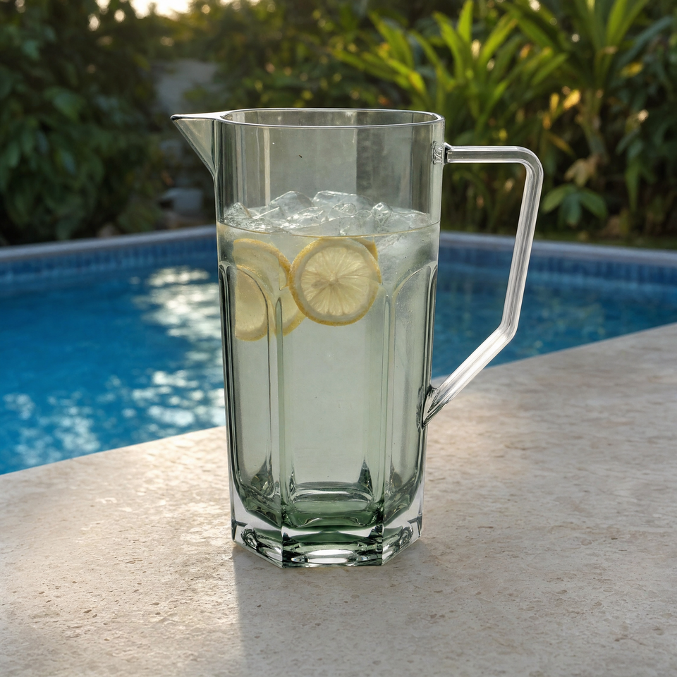 Jarra Acrílico Sextavada Verde 1,4L
