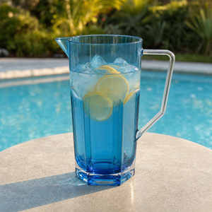 Jarra Acrílico Sextavada Azul 1,4L