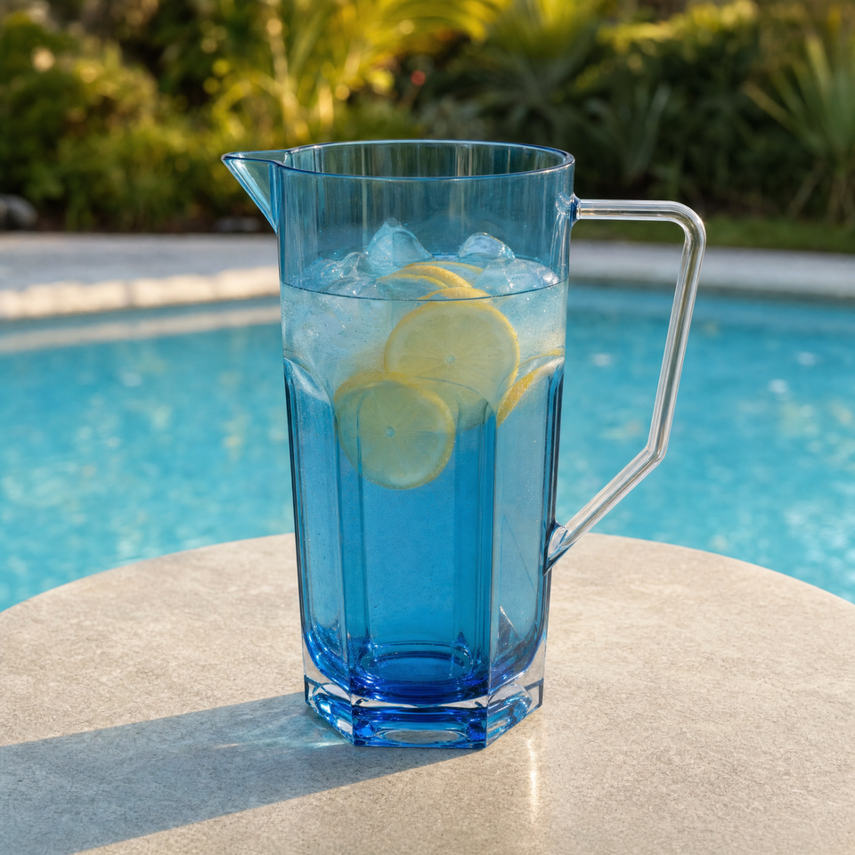 Jarra Acrílico Sextavada Azul 1,4L
