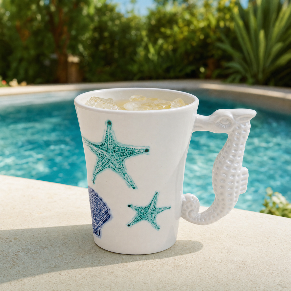 Caneca Melamina Desenho Concha 400ml