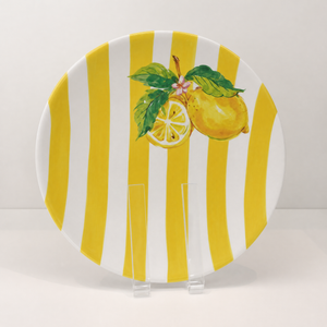 Saladeira Melamina Desenho Limão Amarela 31x31x7cm