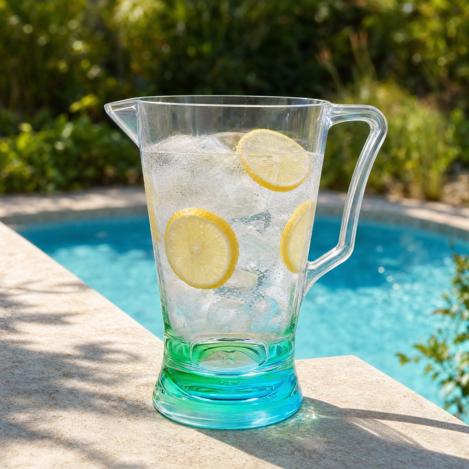 Jarra Acrílico Base Multicolor com Bolhas Azul 1,6L