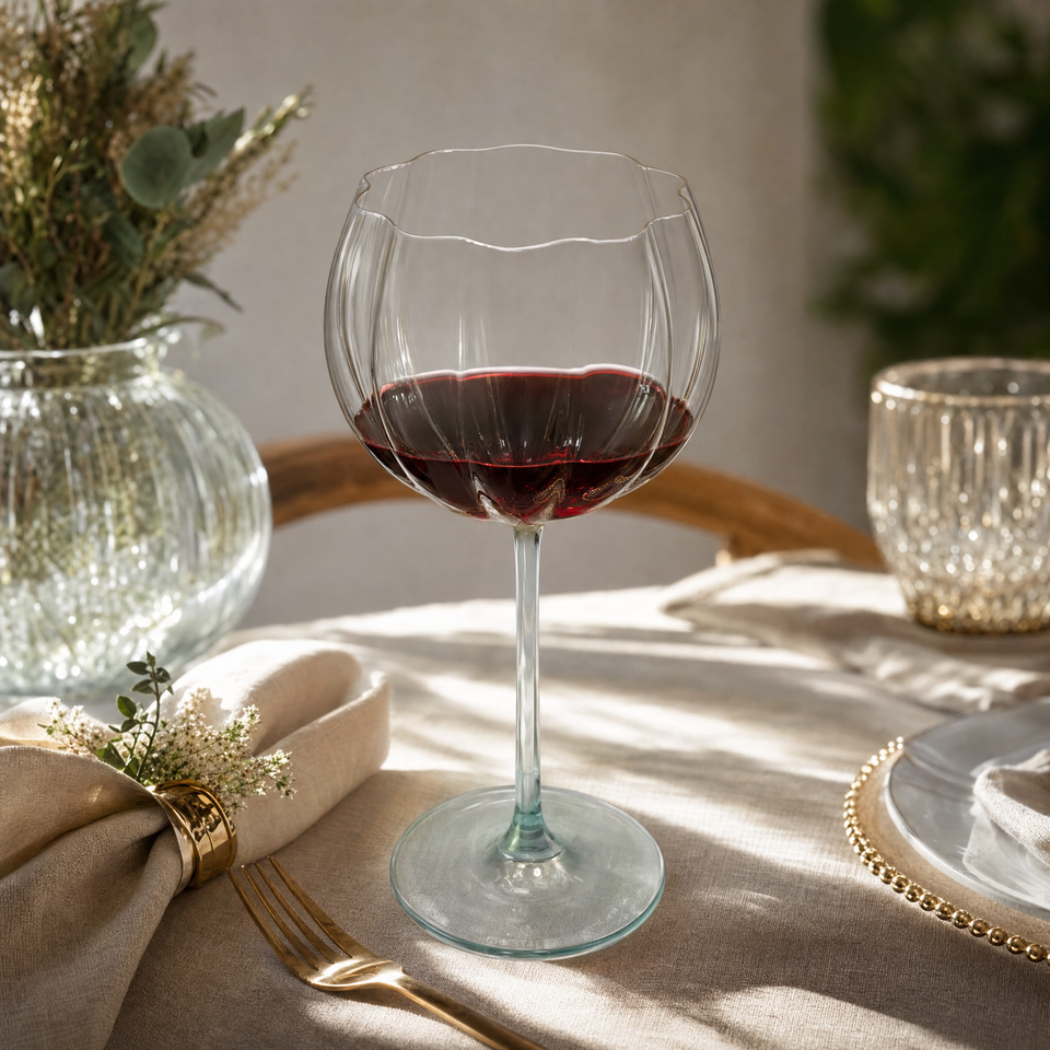 Jogo 3 Taças para Vinho Tinto Cristal Bohemia Blommé Amarela 460ml
