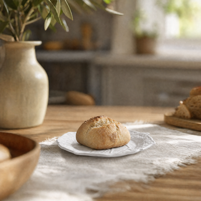 Jogo 6 Pratos para Pão Cerâmica Couve Branco 16,5x15,5cm Scalla