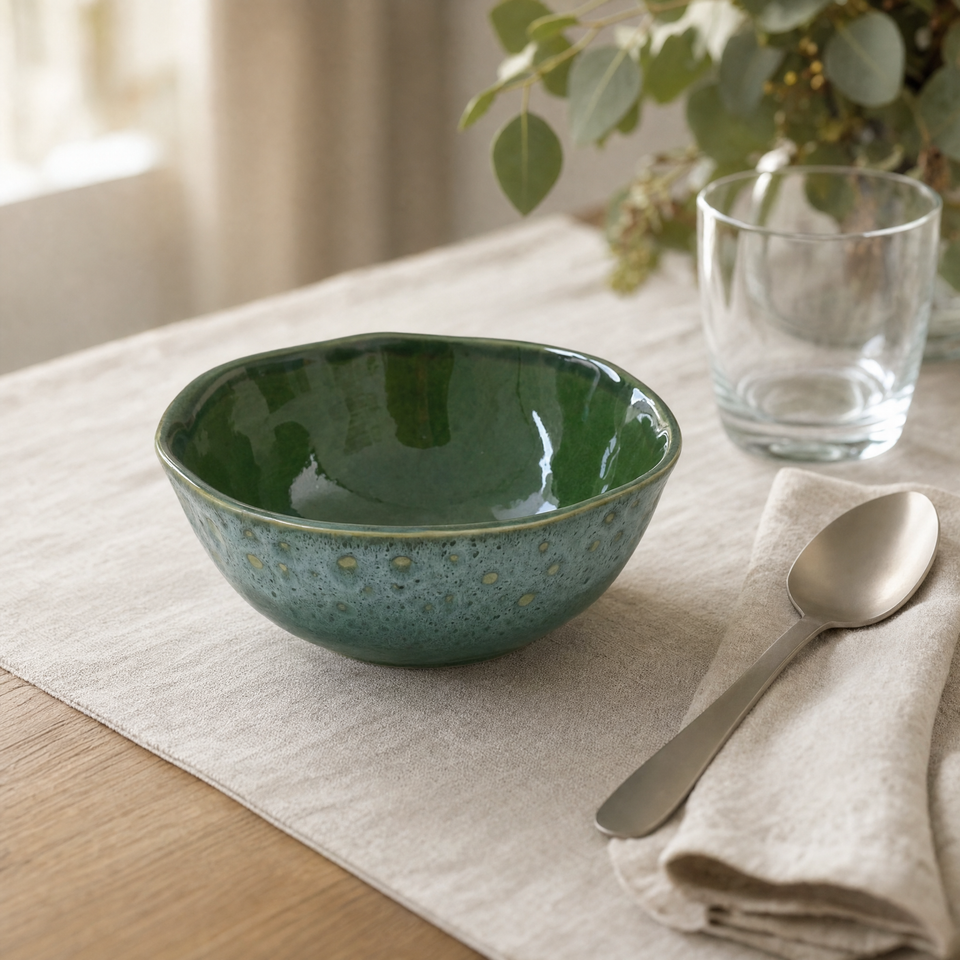 Bowl Cerâmica Requinte Organico 16cm Verde Água