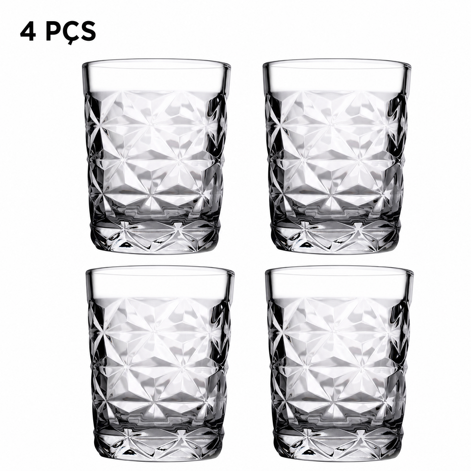 Jogo 4 Copos para Whisky em Vidro Estrella 360ml Pasabahçe