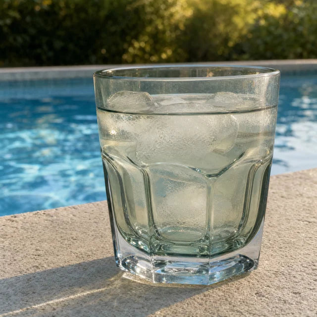 Copo Baixo Acrílico Sextavado Verde 250ml