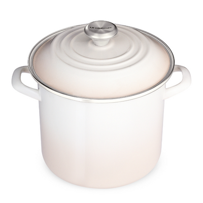 Stockpot Aço Esmaltado Meringue com Pegador Aço Inox 7,6L 22cm Le Creuset