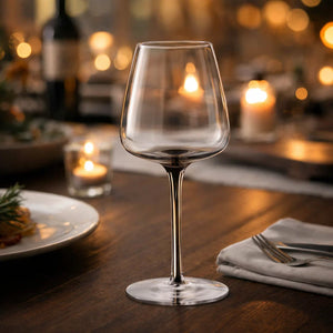 Jogo 6 Taças Água Vidro Transparente com Haste Preta 600ml