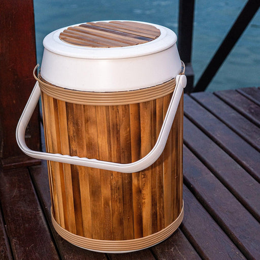 Cooler Branco Bambu para 24 Latas