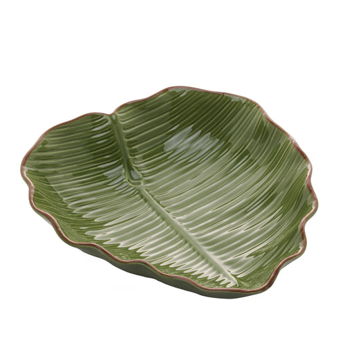 Folha Decorativa Cerâmica Banana Leaf Verde 23,5x22x6,5cm
