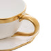 Xícara de Chá com Pires Porcelana Dubai Branco/Dourado 200ml